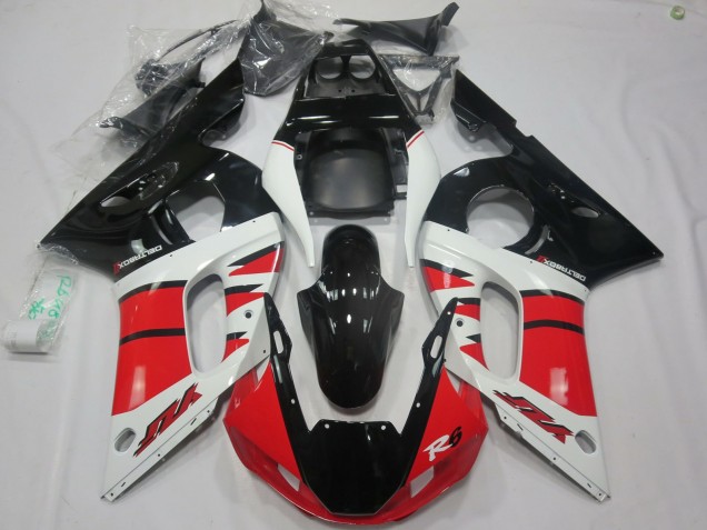 1998-2002 Yamaha R6 Motorcycle Fairings - White Red Glossy Black Canada for Sale