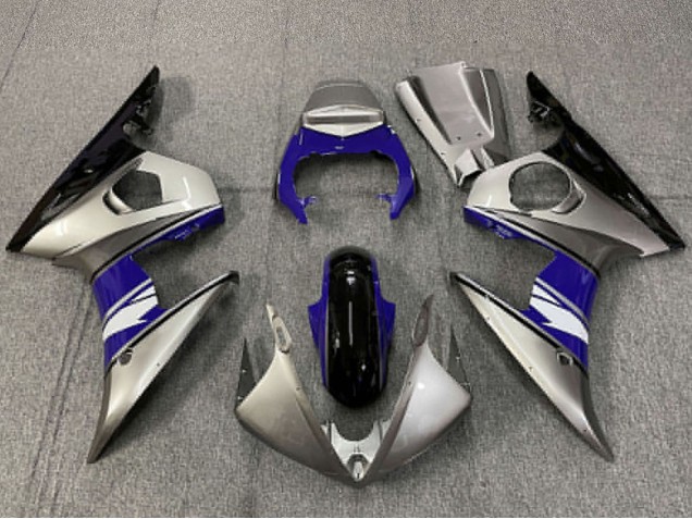 2003-2004 Yamaha R6 Motorcycle Fairings - Silver Blue Glossy Black Canada for Sale