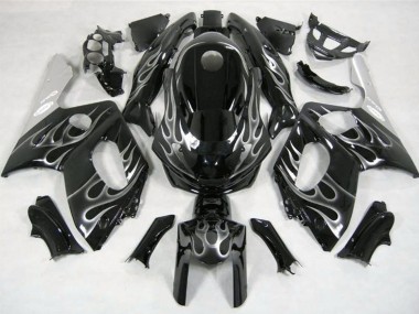 1996-2007 Yamaha YZF600R Thundercat Motorcycle Fairings - Glossy Black Silver Flame Canada for Sale