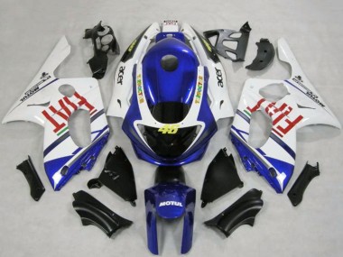 1996-2007 Yamaha YZF600R Thundercat Motorcycle Fairings - White Blue Fiat Motul Canada for Sale