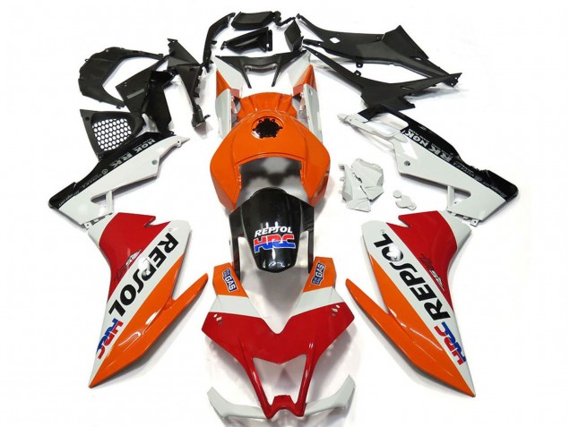2012-2018 Aprilia RS4 125 Motorcycle Fairings - Orange White Red Glossy Black Repsol Canada for Sale