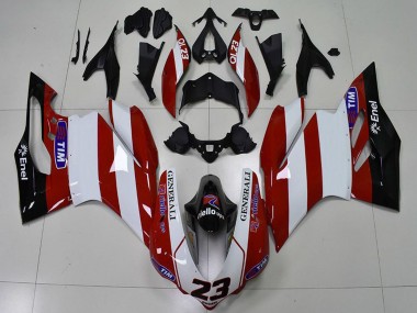 2015-2020 Ducati 959 1299 Motorcycle Fairings - White Red Glossy Black Generali Tim 23 Canada for Sale