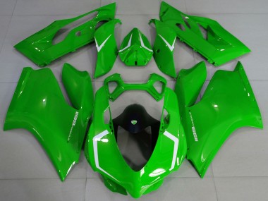 2011-2014 Ducati 1199 Motorcycle Fairings - Glossy Green White Canada for Sale