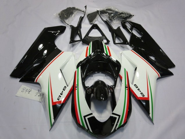 2007-2014 Ducati 848 Motorcycle Fairings - White Red Green Glossy Black Canada for Sale