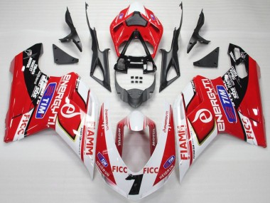 2007-2014 Ducati 848 1098 1198 Motorcycle Fairings - White Red Blue Glossy Black Ficc Fiamm 7 Canada for Sale