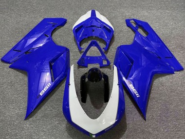 2007-2014 Ducati 1198 Motorcycle Fairings - Glossy Blue White Canada for Sale