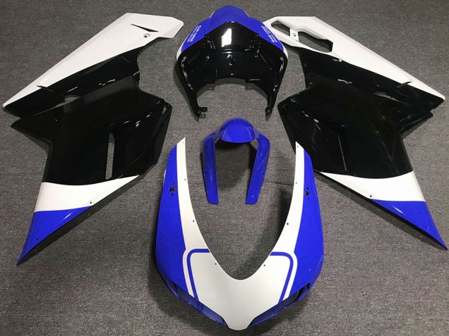 2007-2014 Ducati 848 1098 1198 Motorcycle Fairing - White Blue Glossy Black Canada for Sale