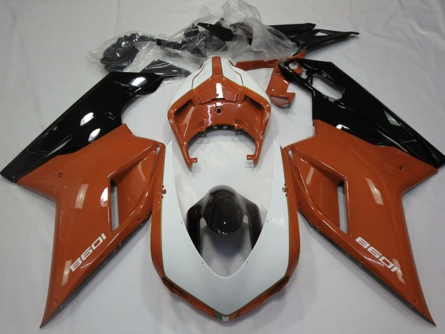 2007-2014 Ducati 1098 Motorcycle Fairings - Brown White Glossy Black Canada for Sale