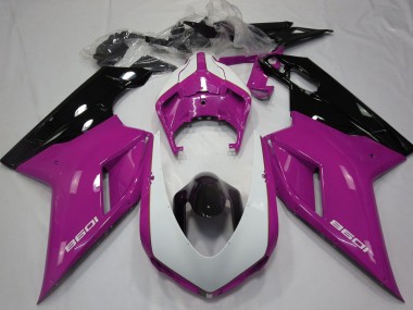 2007-2014 Ducati 1098 Motorcycle Fairings - Pink White Glossy Black Canada for Sale