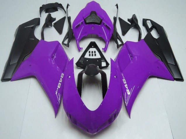 2007-2014 Ducati 848 Motorcycle Fairings - Purple Matte Black Canada for Sale