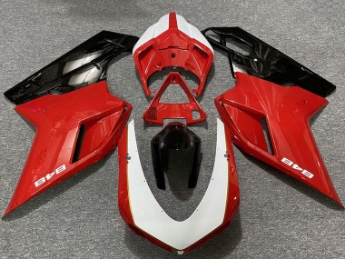 2007-2014 Ducati 848 Motorcycle Fairings - White Red Glossy Black Canada for Sale