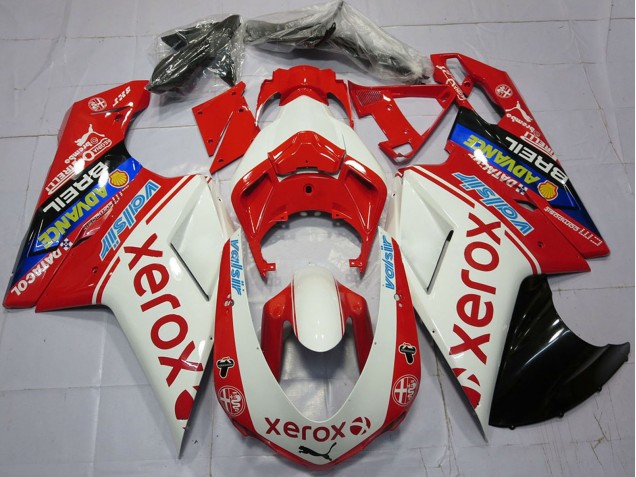 2007-2014 Ducati 848 1098 1198 Motorcycle Fairings - White Red Blue Glossy Black Valsir Xerox Canada for Sale