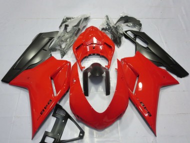 2007-2014 Ducati 848 Motorcycle Fairings - Red Matte Black Canada for Sale