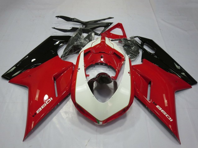 2007-2014 Ducati 1098 Motorcycle Fairings - Glossy Red White Glossy Black Canada for Sale