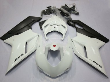 2007-2014 Ducati 848 Motorcycle Fairings - Pearl White Matte Black Canada for Sale