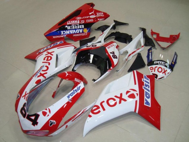 2007-2014 Ducati 848 1098 1198 Motorcycle Fairings - White Red Blue Glossy Black Valsir Xerox 84 Canada for Sale