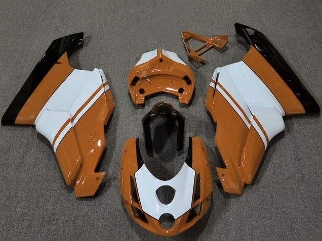 2003-2004 Ducati 749 999 Motorcycle Fairings - White Orange Glossy Black Canada for Sale