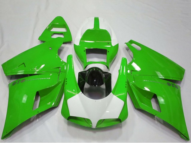 1993-2005 Ducati 916 Motorcycle Fairings - Green White Glossy Black Performance Canada for Sale