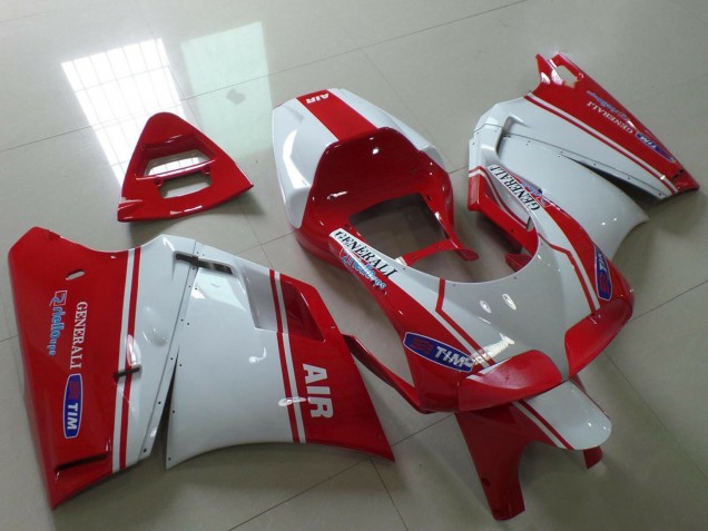 1993-2005 Ducati 748 916 996 998 Motorcycle Fairings - White Red Air Generali Tim Canada for Sale