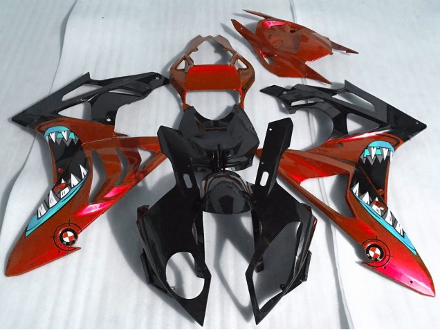 2017-2018 BMW S1000RR Motorcycle Fairings - Red Glossy Black Shark Canada for Sale