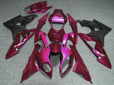 2009-2014 BMW S1000RR Motorcycle Fairings - Dark Hot Pink Matte Black Canada for Sale