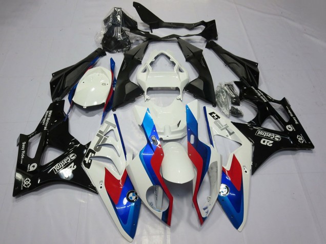 2009-2014 BMW S1000RR Motorcycle Fairings - White Red Blue Glossy Black Castrol OEM Style Canada for Sale