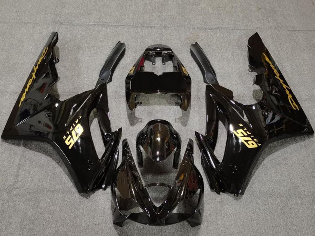 2006-2008 Triumph Daytona 675 Motorcycle Fairings - Glossy Black Gold Decals Canada for Sale