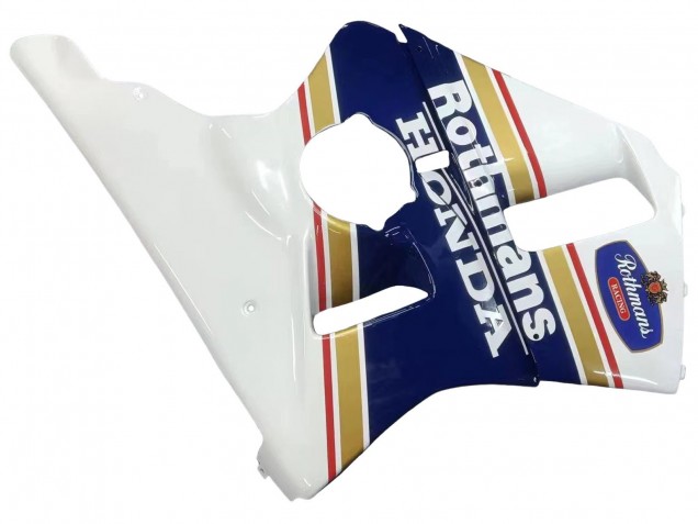 1987-1989 Honda CBR400RR NC23 Motorcycle Fairings - White Yellow Blue Rothmans Canada for Sale