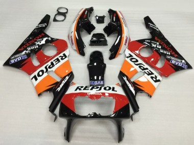 1987-1989 Honda CBR400RR NC23 Motorcycle Fairing - Orange White Red Glossy Black Repsol HRC Canada for Sale