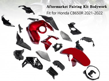 2019-2022 Honda CB650R Motorcycle Fairings - Black Red Canada for Sale