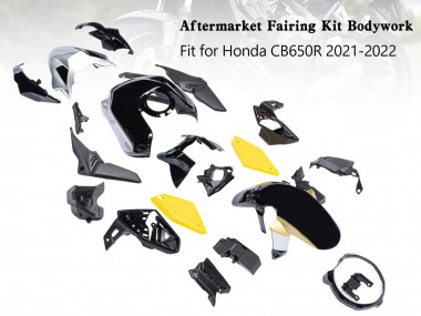2019-2022 Honda CB650R Motorcycle Fairings - Black Yellow Canada for Sale