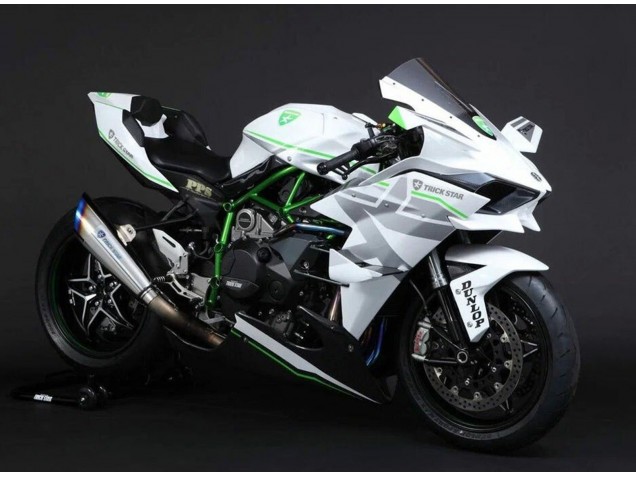 2015-2022 Kawasaki Ninja H2 Motorcycle Fairings - White Silver Green Canada for Sale