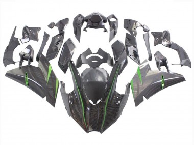 2015-2022 Kawasaki Ninja H2 Motorcycle Fairings - Black Carbon Fiber Green Canada for Sale
