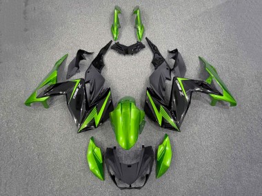 2015-2016 Kawasaki Z250/Z300 Motorcycle Fairings - Green Glossy Black Canada for Sale