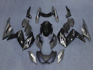 2015-2016 Kawasaki Z250/Z300 Motorcycle Fairings - Glossy Black Silver Canada for Sale