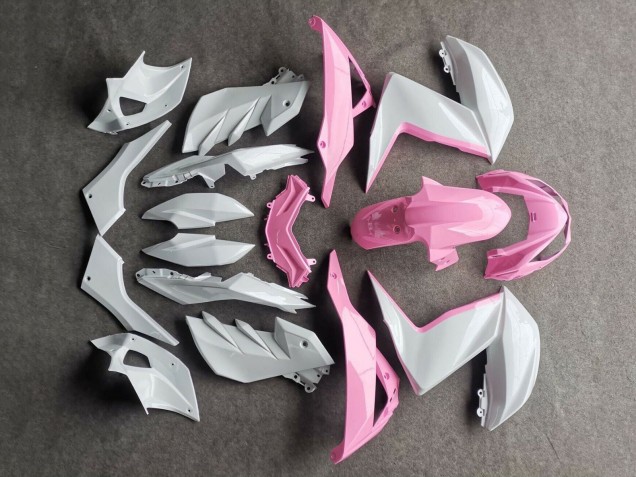 2015-2016 Kawasaki Z250/Z300 Motorcycle Fairings - White Pink Canada for Sale
