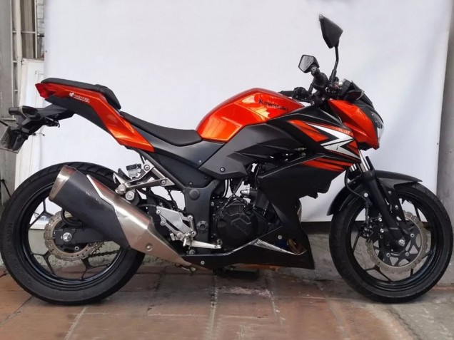 2015-2016 Kawasaki Z250/Z300 Motorcycle Fairings - Orange Red Matte Black Canada for Sale