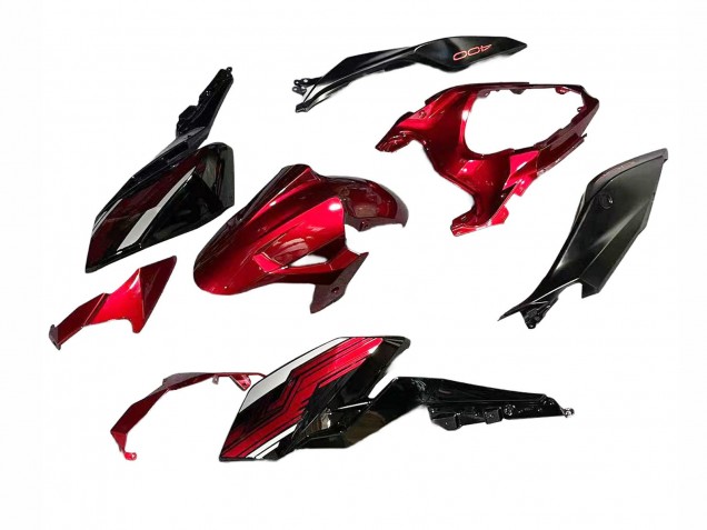 2018-2024 Kawasaki Z400 Motorcycle Fairings - Candy Red Glossy Black Canada for Sale