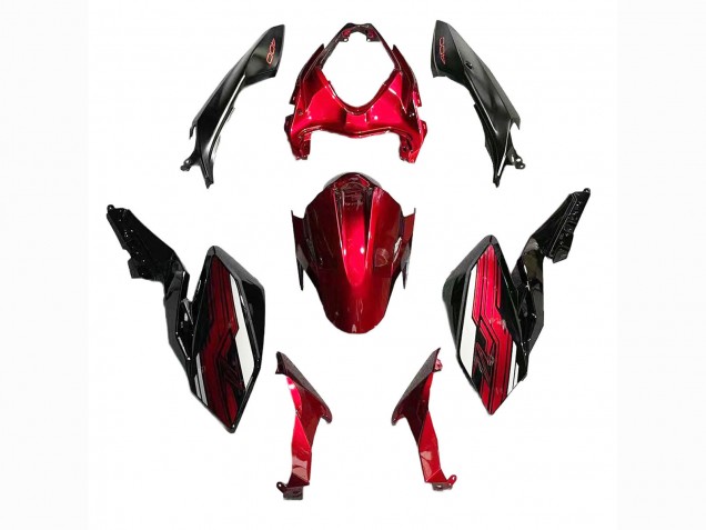 2018-2024 Kawasaki Z400 Motorcycle Fairings - Candy Red Glossy Black Canada for Sale