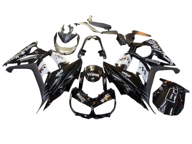 2010-2016 Kawasaki Z1000SX Motorcycle Fairings - Glossy Black Gold White Mobil West Canada for Sale