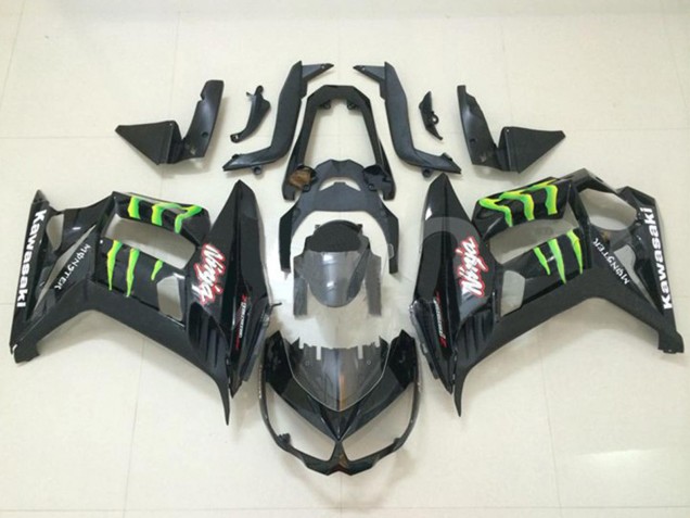 2010-2016 Kawasaki Z1000SX Motorcycle Fairings - Glossy Black Green Monster Canada for Sale