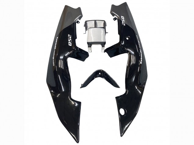 1989-1990 Kawasaki ZXR250 Motorcycle Fairings - Glossy Black Grey Elf Touch4 Bridgestone Canada for Sale