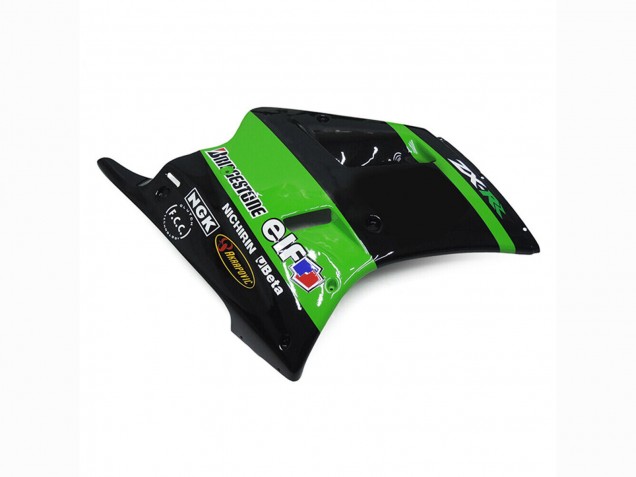 1989-1990 Kawasaki ZXR250 Motorcycle Fairings - Green Glossy Black Elf Touch4 Bridgestone Canada for Sale