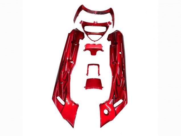 1993-2007 Kawasaki ZZR400 Motorcycle Fairings - Red Black Flame Canada for Sale