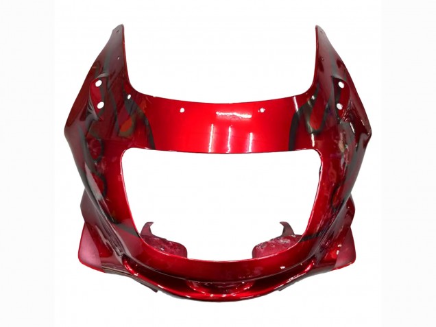 1993-2007 Kawasaki ZZR400 Motorcycle Fairings - Red Black Flame Canada for Sale