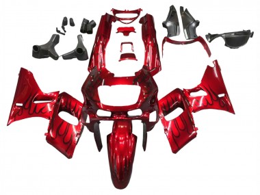 1998-2003 Kawasaki ZZR600 Motorcycle Fairings - Red with Black Flame Canada for Sale
