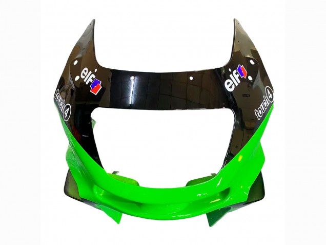 1993-2007 Kawasaki ZZR400 Motorcycle Fairings - Green Glossy Black Green Monster Elf Touch4 Bridgestone Canada for Sale
