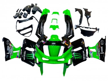 1998-2003 Kawasaki ZZR600 Motorcycle Fairings - Green Black Monster Elf Canada for Sale