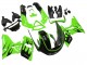 1993-2007 Kawasaki ZZR400 Motorcycle Fairings - Green Glossy Black Flame Canada for Sale