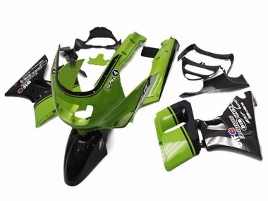 1993-2007 Kawasaki ZZR400 Motorcycle Fairings - Green Glossy Black Elf Touch4 Bridgestone Canada for Sale
